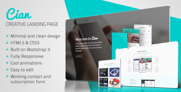 Cian - Landing Page Template + Coming Soon