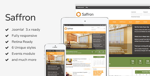 Saffron - Responsive Joomla Template