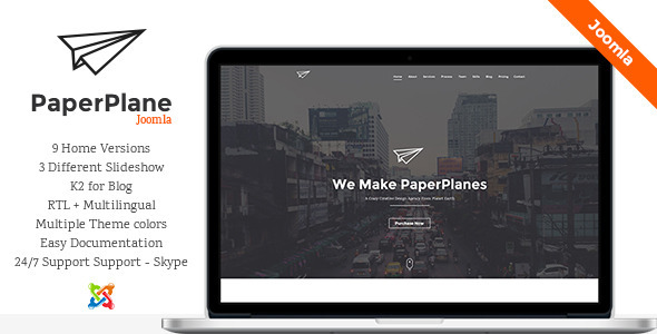 PaperPlane - Creative One Page Joomla Template